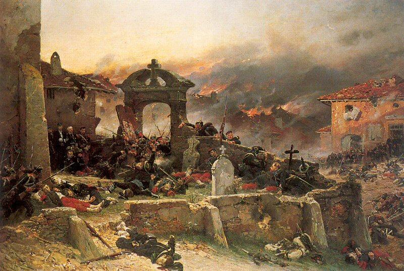 Neuville, Alphonse de The Cemetery at St. Privat, August 18, 1870 Spain oil painting art